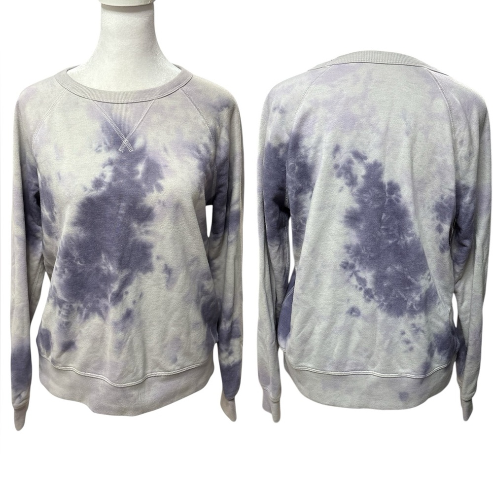 Sonoma Purple & White Tie-Dye Women's Pullover Long Sleeve Sweatshirt Size PS